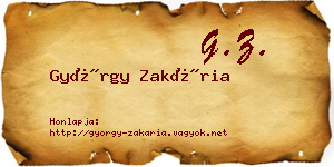 György Zakária névjegykártya
